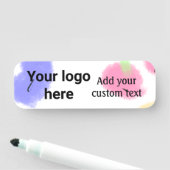 赤いシンプルpi水彩追加ロゴカスタム文字 名札 (インサイチュ)