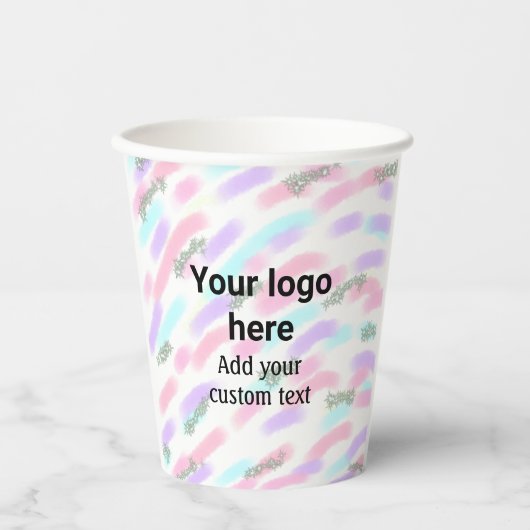 赤いシンプルpi水彩追加ロゴカスタム文字 紙コップ (正面)