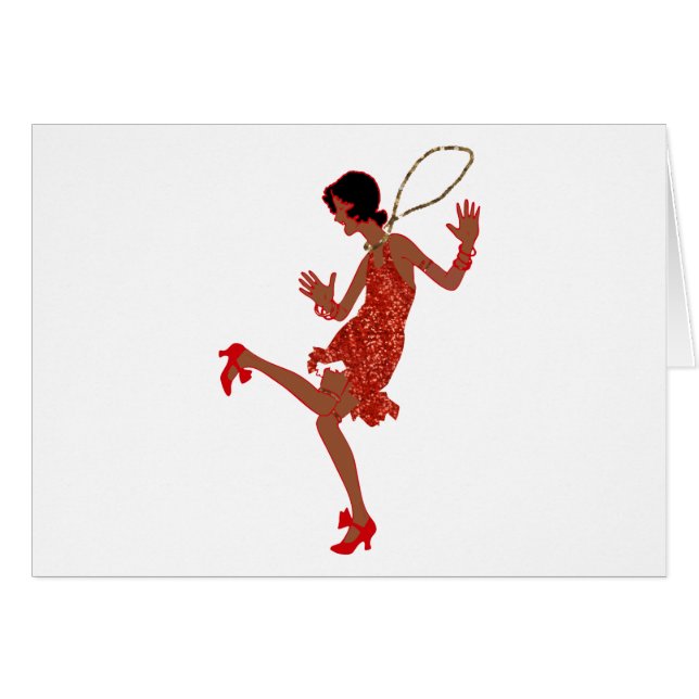 赤いシークインの黒いフラッパー (正面横)