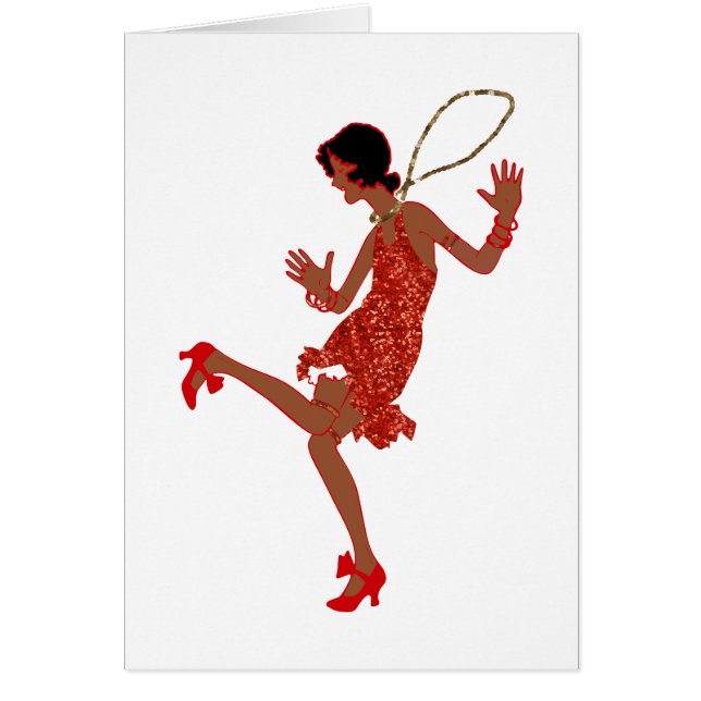 赤いシークインの黒いフラッパー (正面)