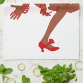 赤いシークインの黒いフラッパー キッチンタオル (折り畳み)