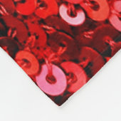 赤いシークインパターン フリースブランケット (角)