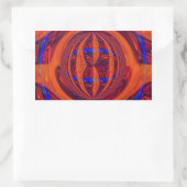 赤いシールの長方形 長方形シール (バッグ)