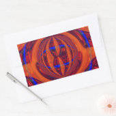 赤いシールの長方形 長方形シール (封筒)