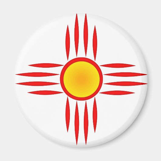 赤いジアと黄色の中心 マグネット (正面)