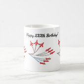 赤いジェット機の誕生日コーヒーマグ コーヒーマグカップ (中央)