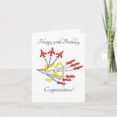 赤いジェット機の50歳の誕生日カード カード (正面)