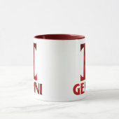 赤いジェミニ占星術の記号 マグカップ (中央)