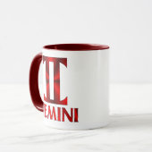 赤いジェミニ占星術の記号 マグカップ (正面左)