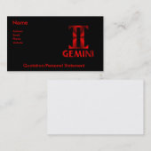 赤いジェミニ占星術の記号 名刺 (正面/裏面)