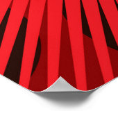 赤いジオメトリック:ラスター線画 ポスター (角)