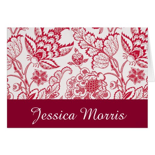 赤いジャコビーンプリント、パーソナライズ (正面横)