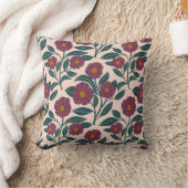 赤いジャムの花と緑の葉装飾用クッション クッション (ブランケット)