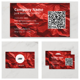 赤いジャンク取り外し運搬サービスロゴ 名刺