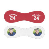 赤いジャージーの番号と写真 野球ボール (パネル)