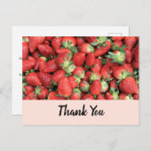 赤いジューシーなイチゴのバッチありがとう ポストカード (正面/裏面)