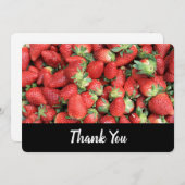 赤いジューシーなイチゴのバッチ サンキューカード (正面/裏面)