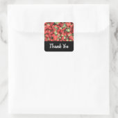 赤いジューシーなイチゴの写真ありがとう スクエアシール (バッグ)