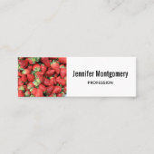 赤いジューシーなイチゴの写真 スキニー名刺 (正面)