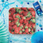 赤いジューシーなイチゴの写真 ペーパープレート (パーティー)