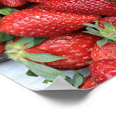 赤いジューシーなイチゴの写真 ポスター (角)