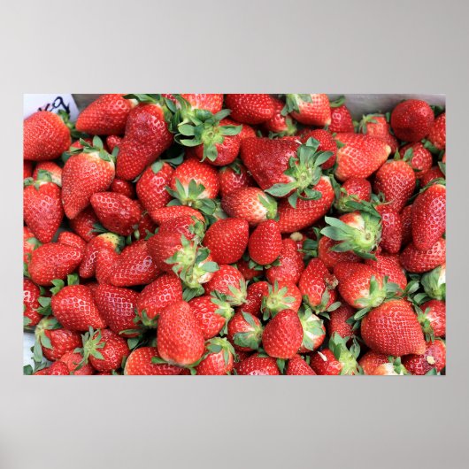 赤いジューシーなイチゴの写真 ポスター (正面)