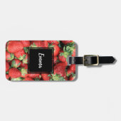 赤いジューシーなイチゴの写真 ラゲッジタグ (正面横)