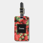 赤いジューシーなイチゴの写真 ラゲッジタグ (正面縦)