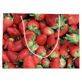 赤いジューシーなイチゴの写真 ラージペーパーバッグ (裏面)