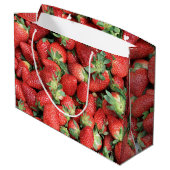 赤いジューシーなイチゴの写真 ラージペーパーバッグ (裏面アングル)