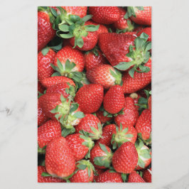 赤いジューシーなイチゴの写真 便箋