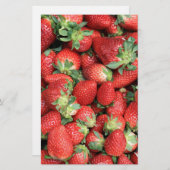 赤いジューシーなイチゴの写真 便箋 (正面/裏面)