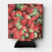 赤いジューシーなイチゴの写真 缶クーラー (正面)