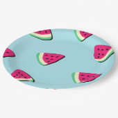 赤いジューシーなスイカ模様の紙プレート ペーパープレート (アングル)