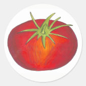赤いジューシーな熟したトマイタリアントベジタブルガーデン ラウンドシール (正面)