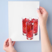 赤いジュースのカクテル チラシ (手)