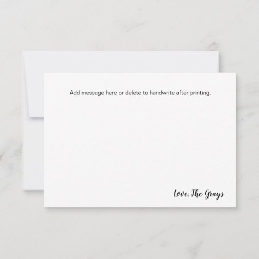 赤いジンガム黒板ライトシャワーありがとう サンキューカード (裏面)