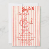 赤いジングル＆ミンゲル クリスマス サンタクロース パーティー 招待状 (正面)