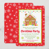 赤いジンジャーハウスのクリスマスパーティー 招待状 (正面/裏面)