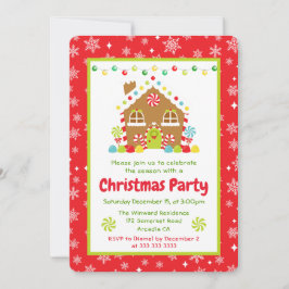 赤いジンジャーハウスのクリスマスパーティー 招待状