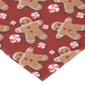 赤いジンジャーブレッドのクッキーキャンデー テーブルクロス (アングル)