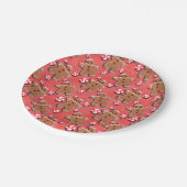 赤いジンジャーブレッドのクッキーキャンデー ペーパープレート (アングル)