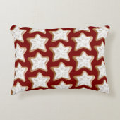 赤いジンジャーブレッドスタークッキークリスマス アクセントクッション (正面)