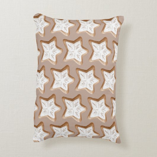 赤いジンジャーブレッドスタークッキークリスマス アクセントクッション (裏面(縦))