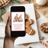 赤いジンジャーブレッドハウスの飾り付けパーティー 招待状