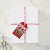 赤いジンジャーブレッドマン/ギフトラベル ギフトタグ (より糸付き)