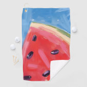 赤いスイカ | 水彩果物絵画 ゴルフタオル (インサイチュ)