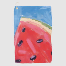 赤いスイカ | 水彩果物絵画 ゴルフタオル