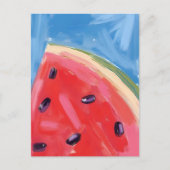 赤いスイカ | 水彩果物絵画 ポストカード (正面)