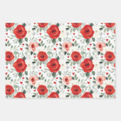 赤いスウェーター 花 ハート マカロン 誕生日 ラッピングペーパーシート (正面2)